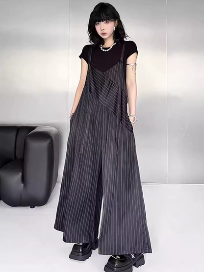 Elegant Striped Loose Overalls for Women | Eva Trends