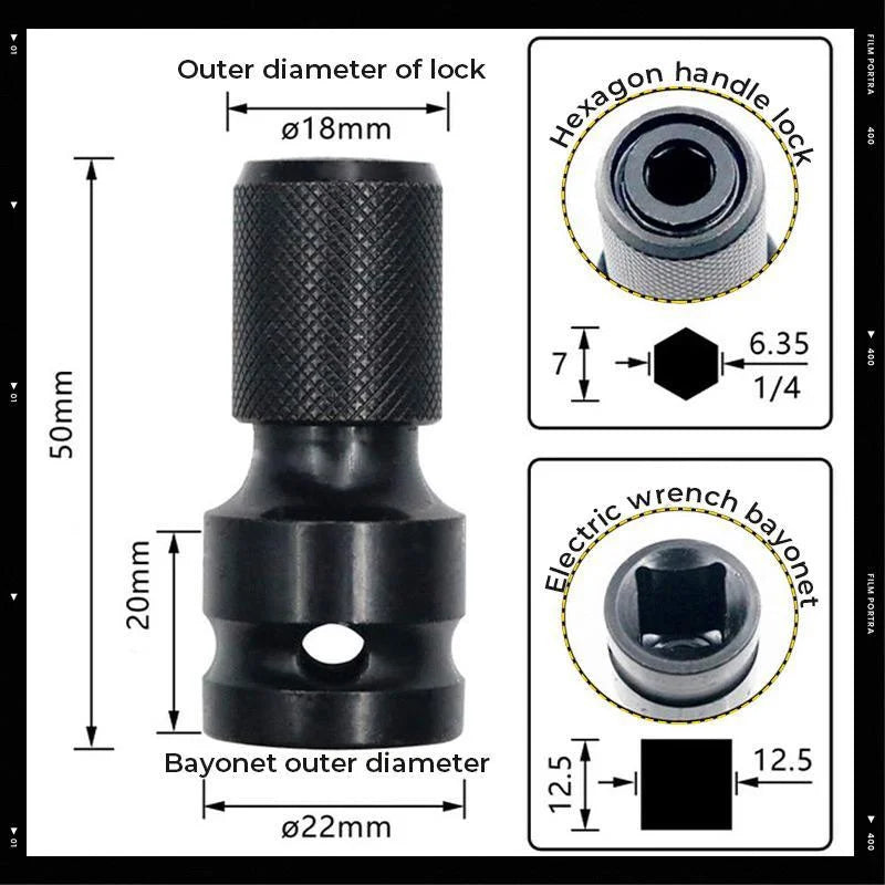 üí• 1/4" Hex Shank Socket Converter ‚Äì 1/2" to 1/4", Quick Release ‚öôÔ∏è