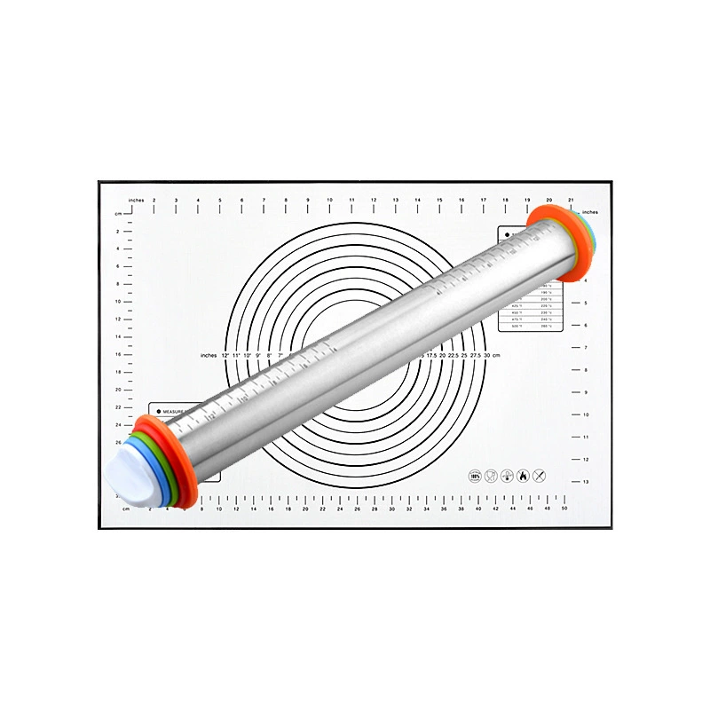 Dailyardtool¬Æ Adjustable Stainless Steel Rolling Pin with Thickness Rings