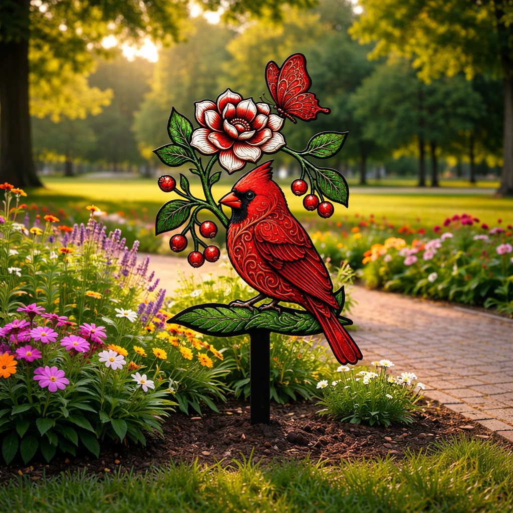 üå∫Cardinal Art Garden Stake