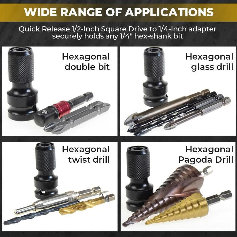 üí• 1/4" Hex Shank Socket Converter ‚Äì 1/2" to 1/4", Quick Release ‚öôÔ∏è