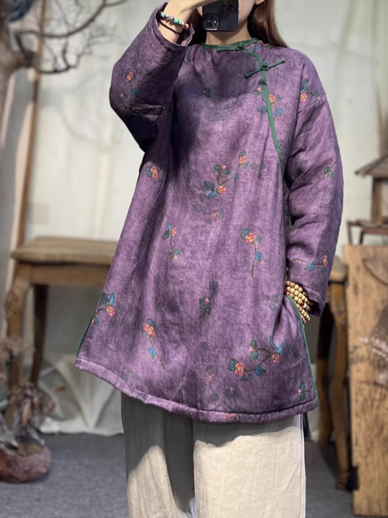 Women's Royal Elegance Digital Printed Mid-Length Shirt Dress
