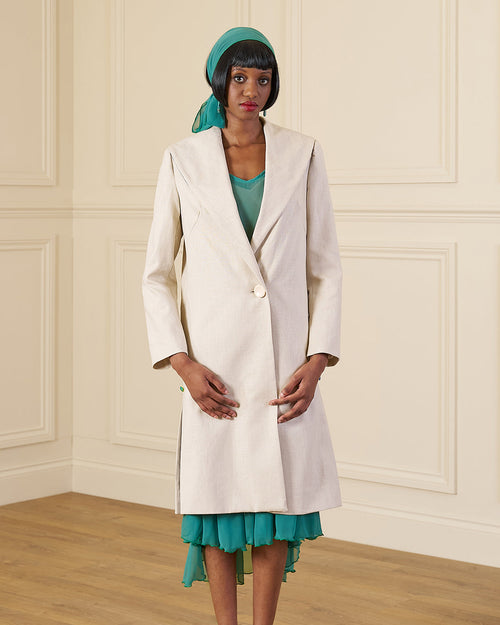 1920s Mildred Coat in Ecru