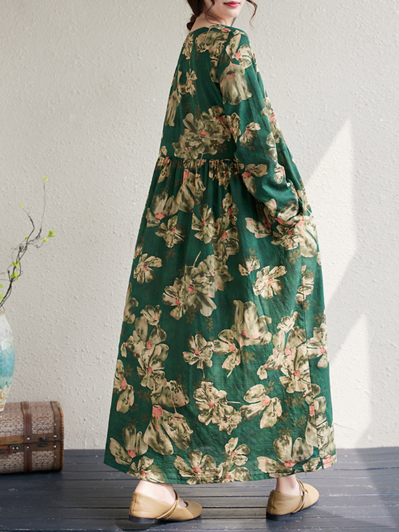 Luxurious Women's Floral Print Smock Dress | Eva Trends