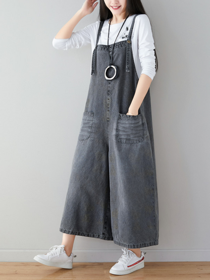 Wide-Leg Overalls - Adjustable Comfort Fit | Eva Trends