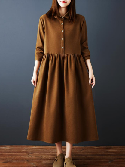 Versatie A-Line Shirt Midi Dress for Women | Eva Trends