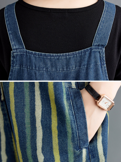 Women's Printed Summer Dungarees Relaxed Fit Overalls