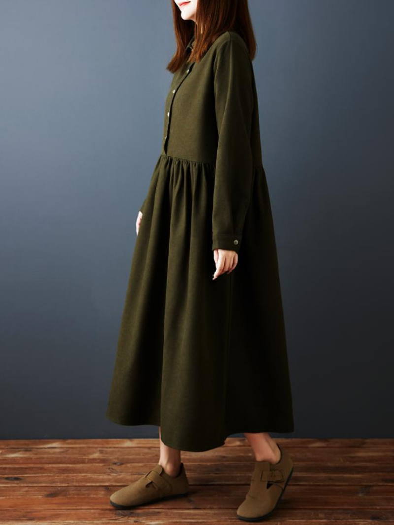 Versatie A-Line Shirt Midi Dress for Women | Eva Trends
