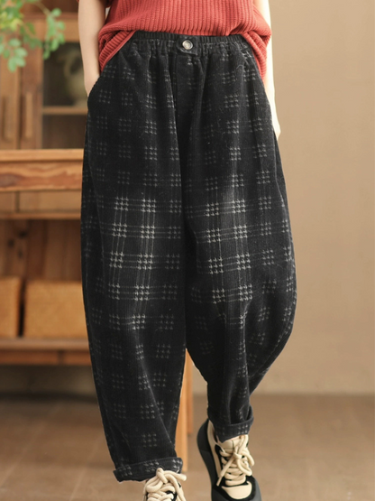 Women's Retro Glam Printed Warm Harem Bottom