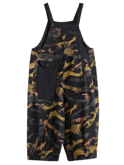 Women's Printed Summer Dungarees Relaxed Fit Overalls
