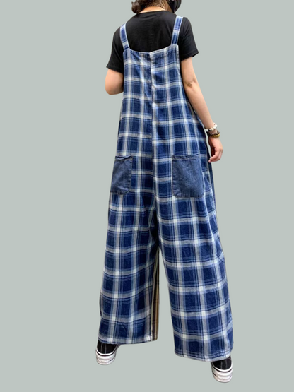 Women's Striped Overalls - Functional Pocket Design | Eva Trends