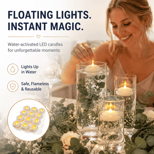 üïØÔ∏èWater-Activated Flameless Floating LED Candles ‚Äì Romantic Waterproof Glow for Any Occasion