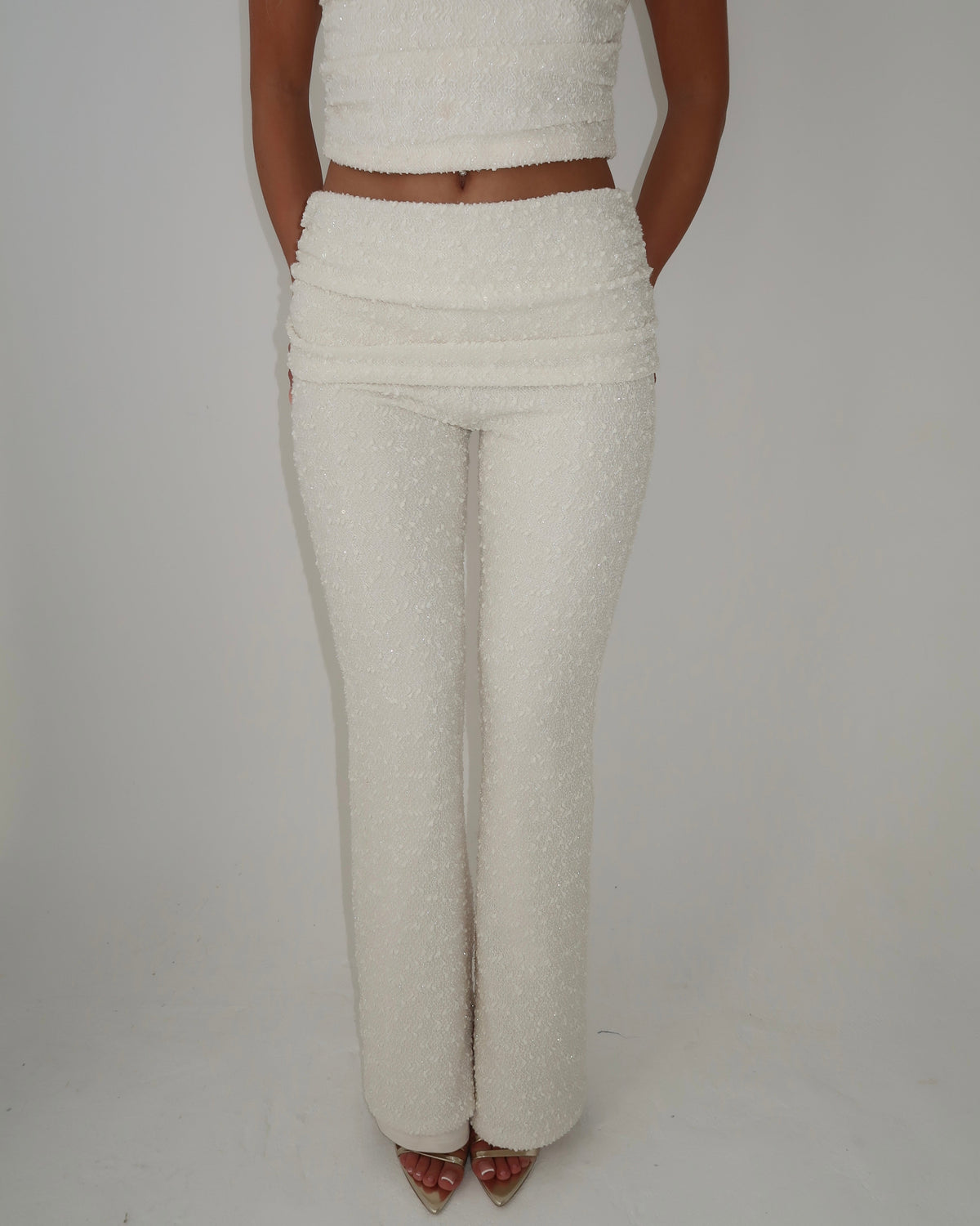 Wide Leg Trousers | Cream