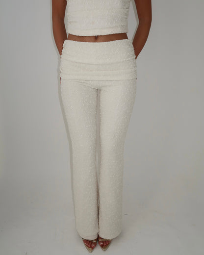 Wide Leg Trousers | Cream