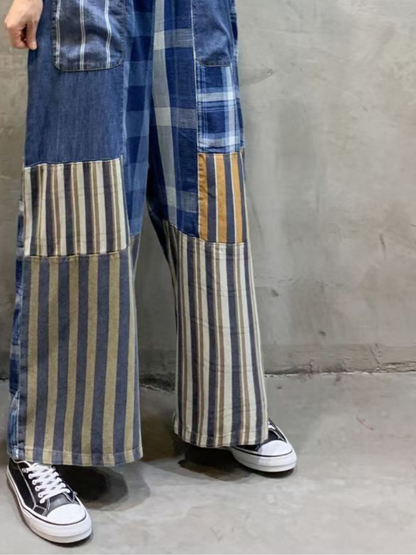 Women's Striped Overalls - Functional Pocket Design | Eva Trends