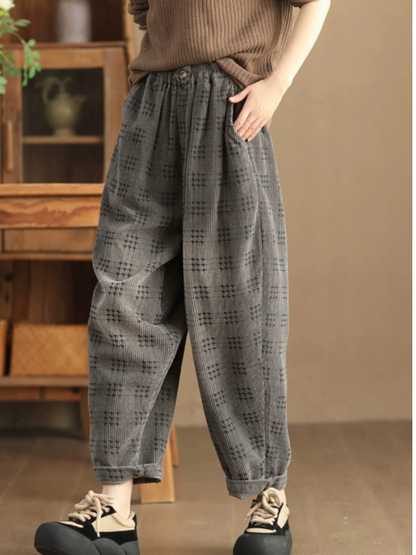 Women's Retro Glam Printed Warm Harem Bottom