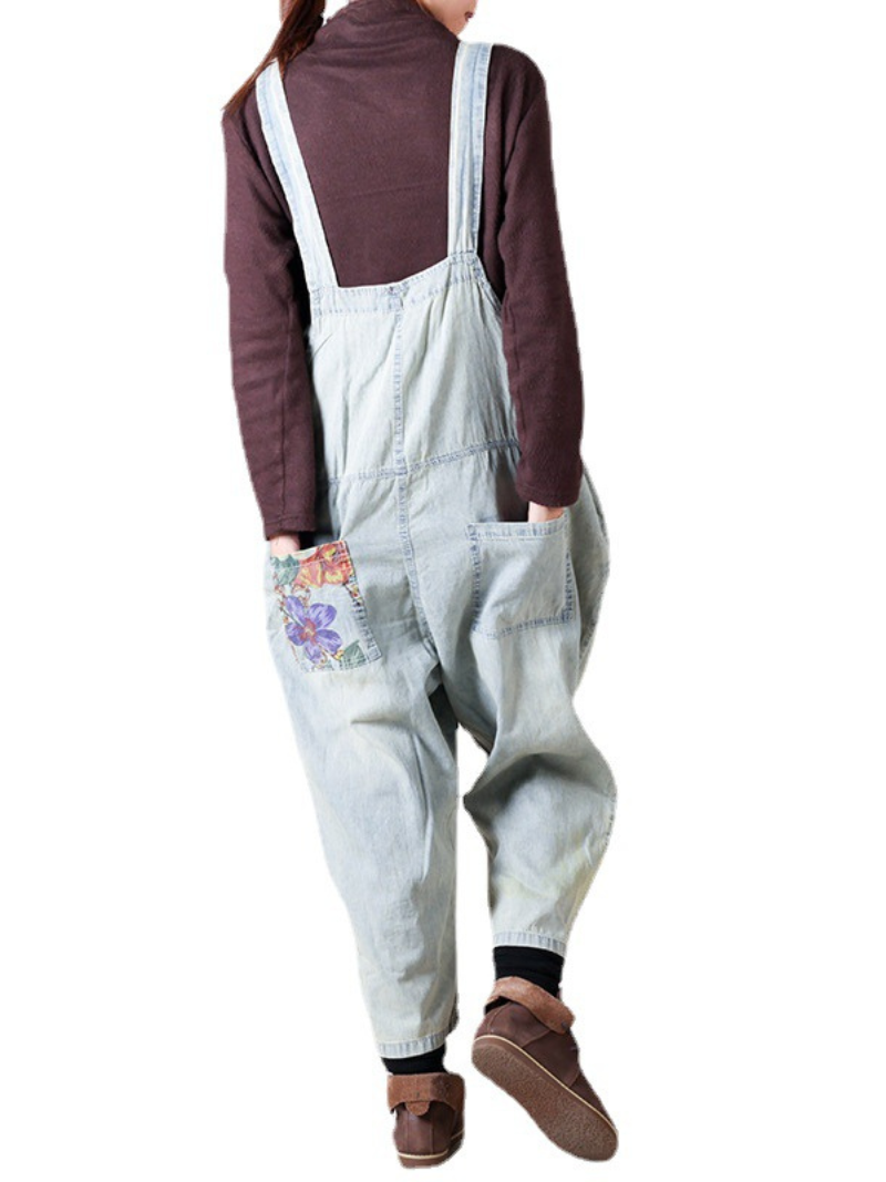 Loose Fit Denim Overall Jumpsuit - Wide-Leg Comfort | Eva Trends