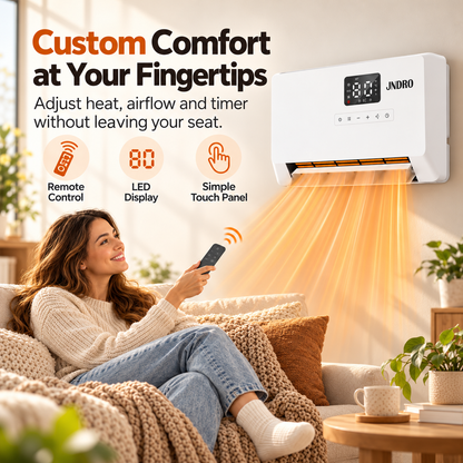 Smart Wall Heater, 1500W Fast Heating Electric Space Heater for Indoor Use
