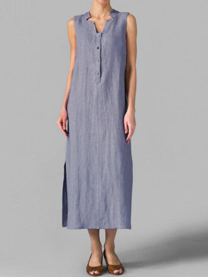 Chic Button Front Women's Maxi Dress | Eva Trends
