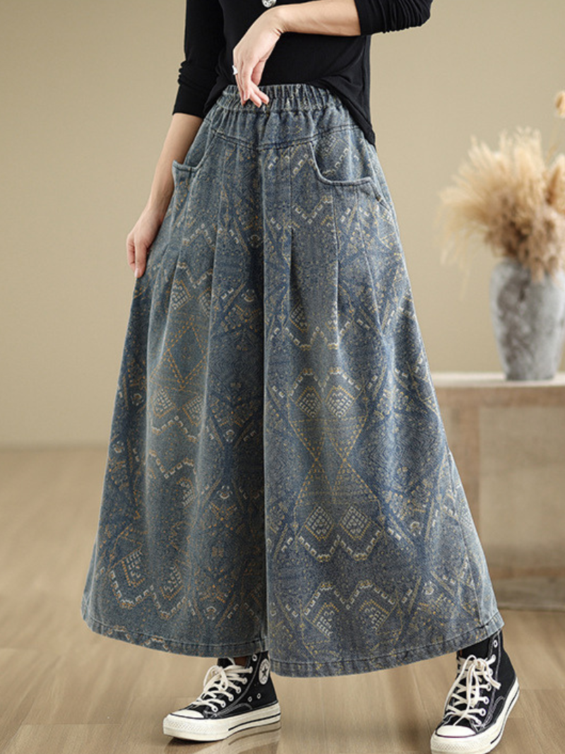 Women's Versatile Casual Wear High Waist Printed Bottom