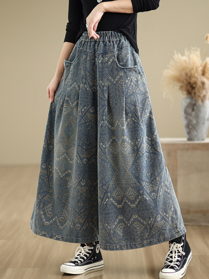 Women's Versatile Casual Wear High Waist Printed Bottom