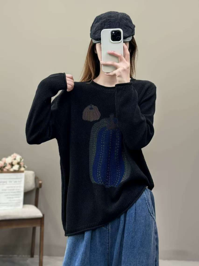 Women's Classic Everyday Wear T-Shirt  Crew Neck Sweater
