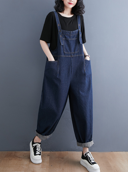 Denim High Wais Overalls - Super Comy & Relaxed | Eva Trends