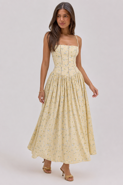 Chic Floral Print Cami Slip Maxi Dress