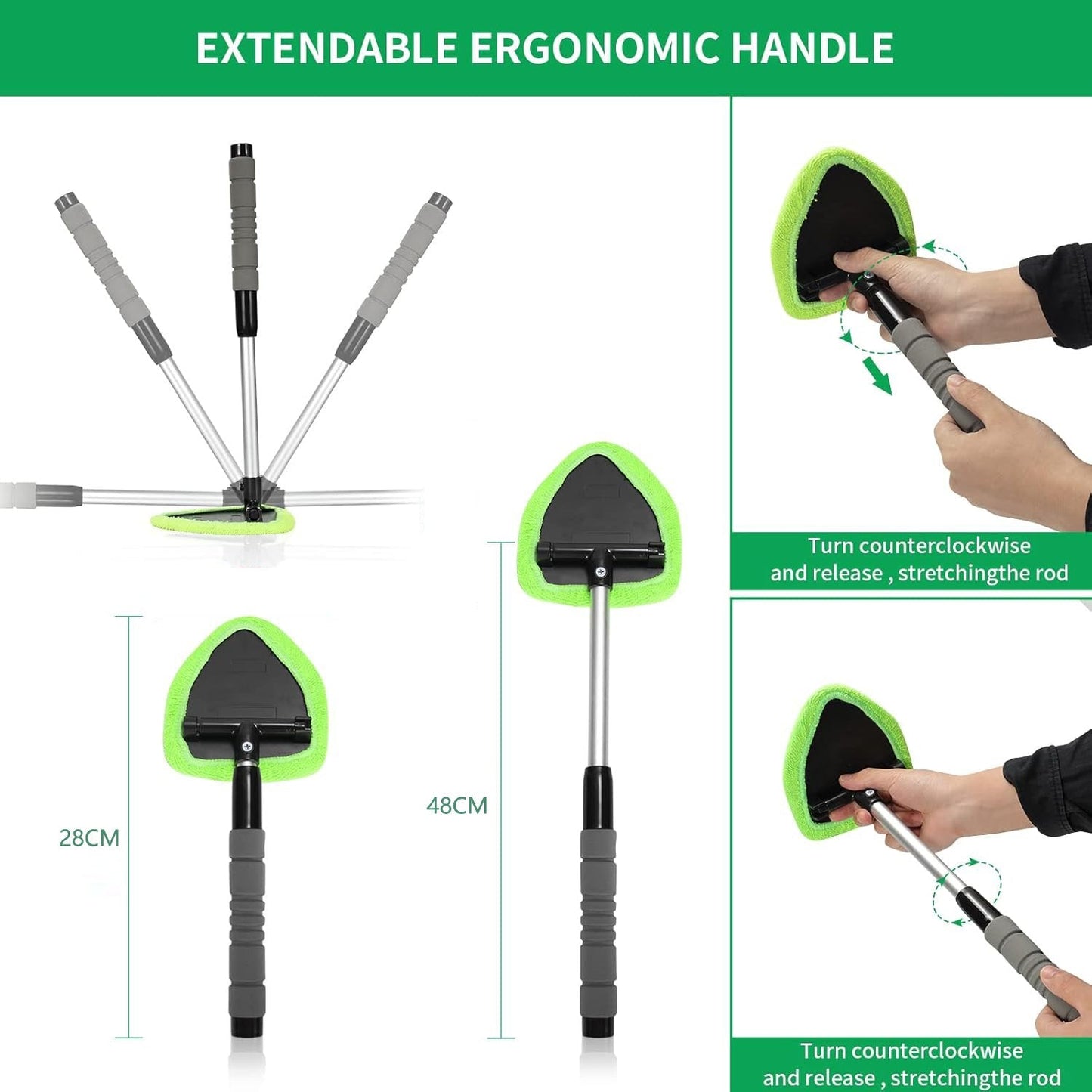 üî•Windshield Cleaning Tool‚Äî‚ÄîWith 4 Free Microfiber Pads and 1 Fog-Proof Agent