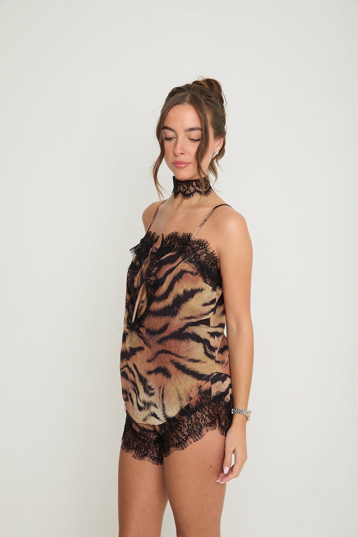 Gigi Lace Top & Choker | Tiger