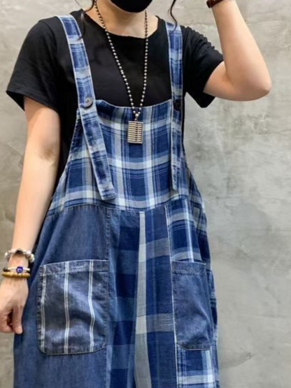 Women's Striped Overalls - Functional Pocket Design | Eva Trends