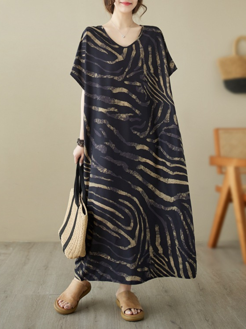 Beautiful Soul Women's Polyester Round Neck Kaftan Dress