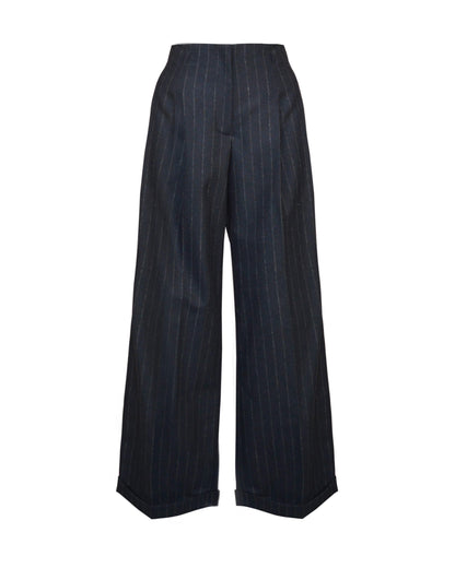 1930s Marlene Trousers - chalk stripe wool
