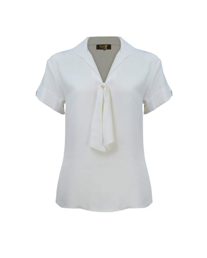 1930s Sailor Blouse - Ivory Crepe