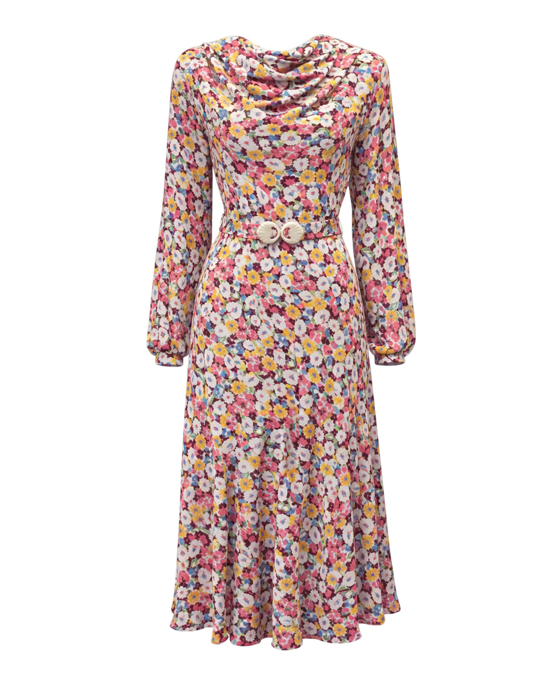 1930s Joanie Bias Cut Dress - Spring Parade