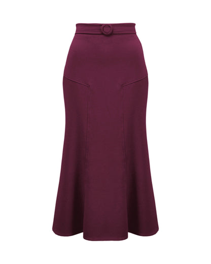 1930s Deco Panel Skirt - Aubergine