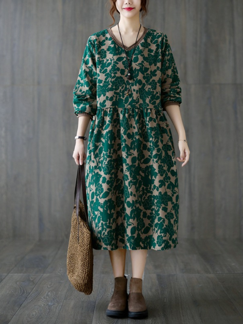 Classy Women's Boho Style Floral Smock Dress | Eva Trends