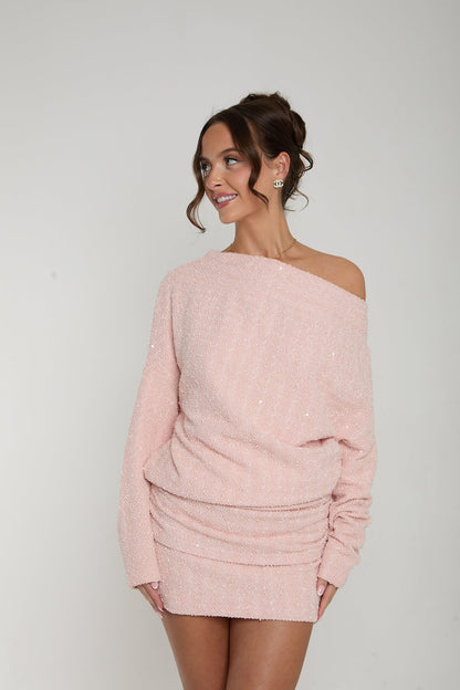Lily Mini Ruched Skirt | Baby Pink