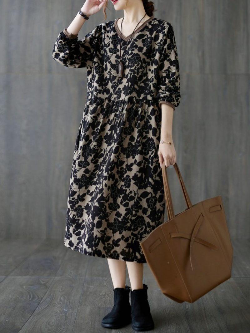 Classy Women's Boho Style Floral Smock Dress | Eva Trends
