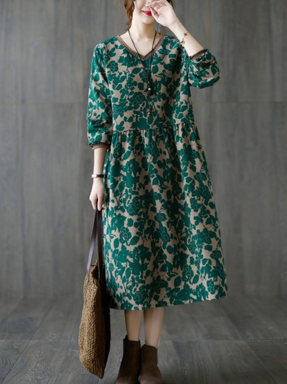 Classy Women's Boho Style Floral Smock Dress | Eva Trends
