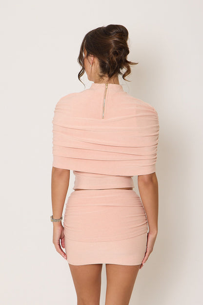 Lydia Ruched Sleeve Top | Pink