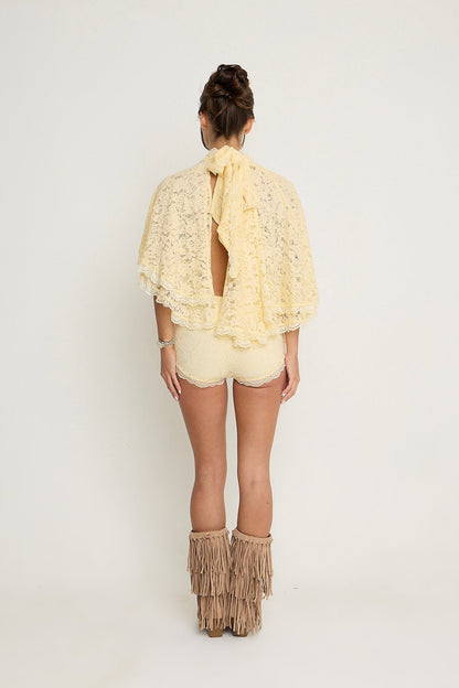 Carmen Lace Shorts | Lemon