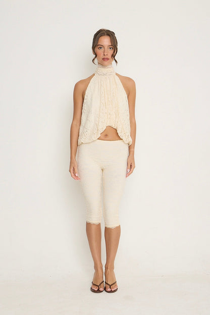 Sophia Lace Sleeveless Top | Cream