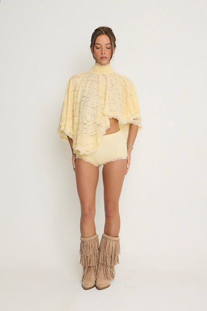 Carmen Lace Shorts | Lemon