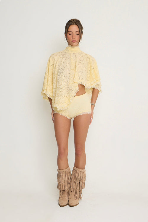 Carmen Lace Shorts | Lemon