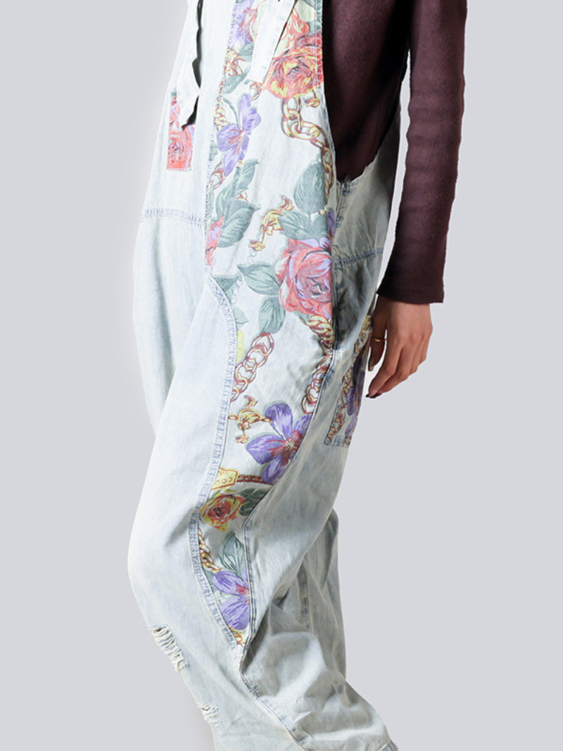 Loose Fit Denim Overall Jumpsuit - Wide-Leg Comfort | Eva Trends