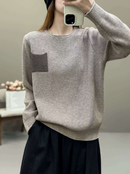 Women's Modern & Trendy Crew Neck Floral Color Sweater