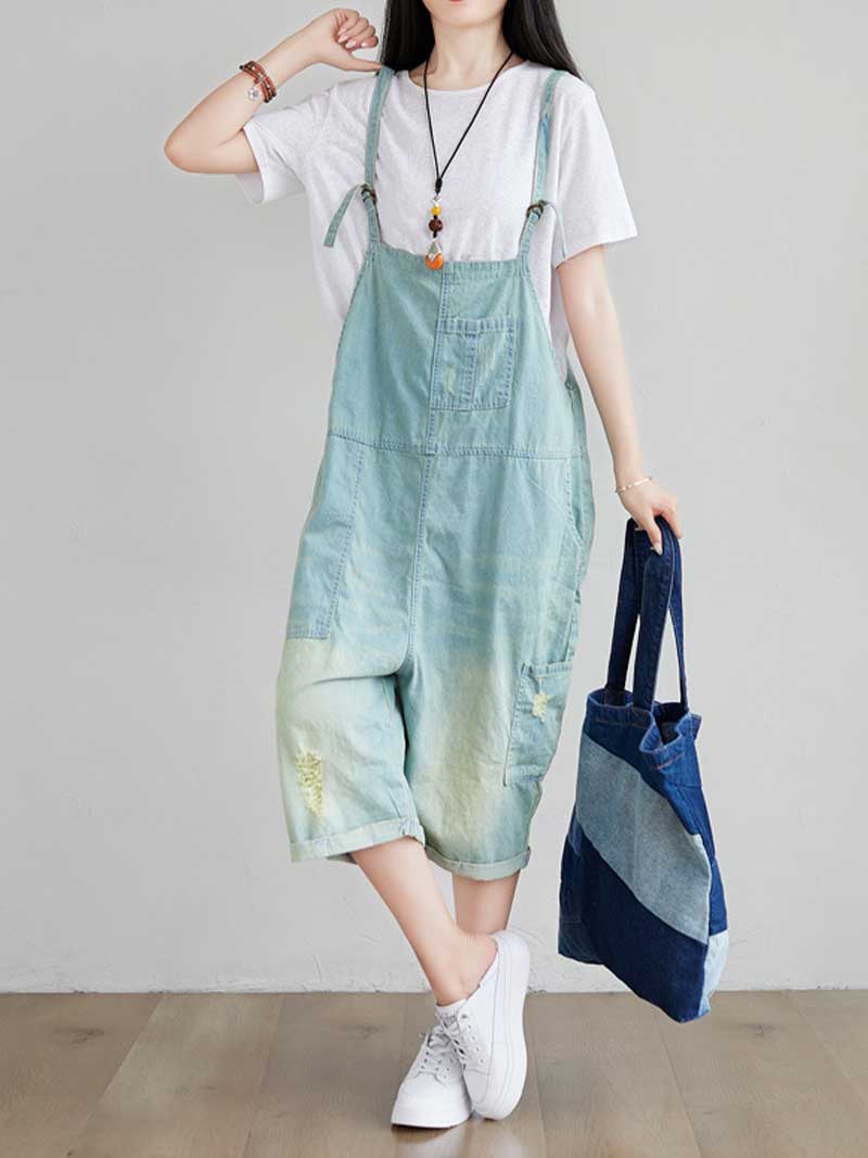 Light-Blue Denim Overalls - Adjustable & Comfortable Fit | Eva Trends