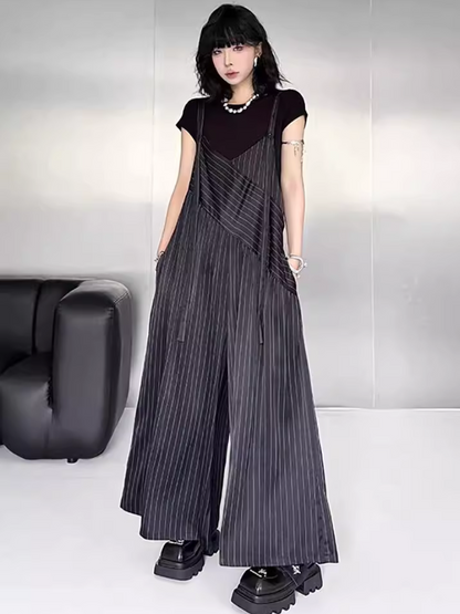 Elegant Striped Loose Overalls for Women | Eva Trends