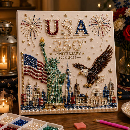 üá∫üá∏ USA 250th Anniversary DIY Pearl Painting Kit ‚ú®‚ù§Ô∏è‚Äçüî•